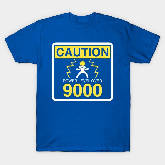 CAUTION: POWER LEVEL OVER 9000 T-Shirt by W00D_MAN